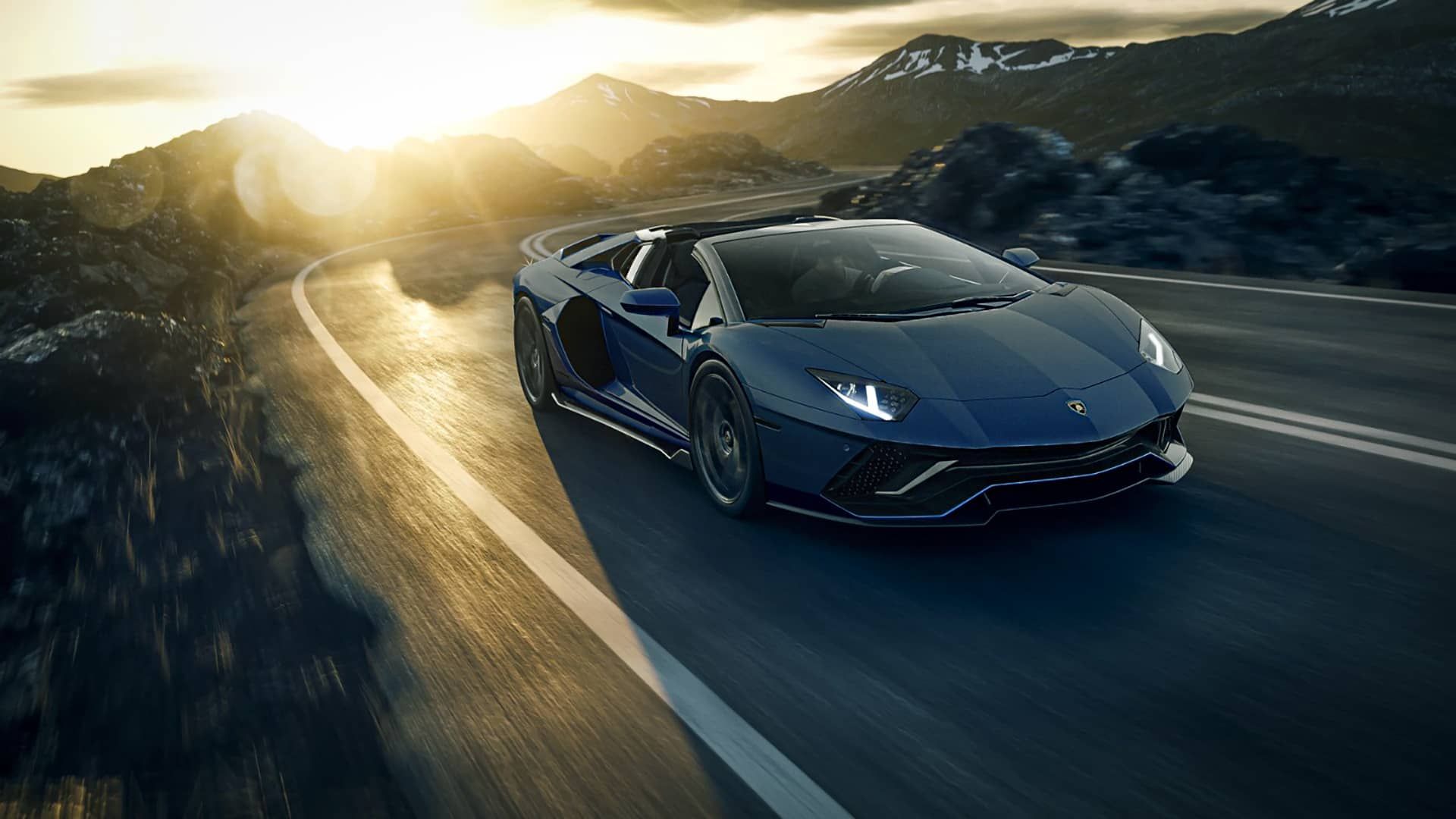Lamborghini Aventador LP780-4 Ultimae Roadster Blue - GT Rent Luxury ...